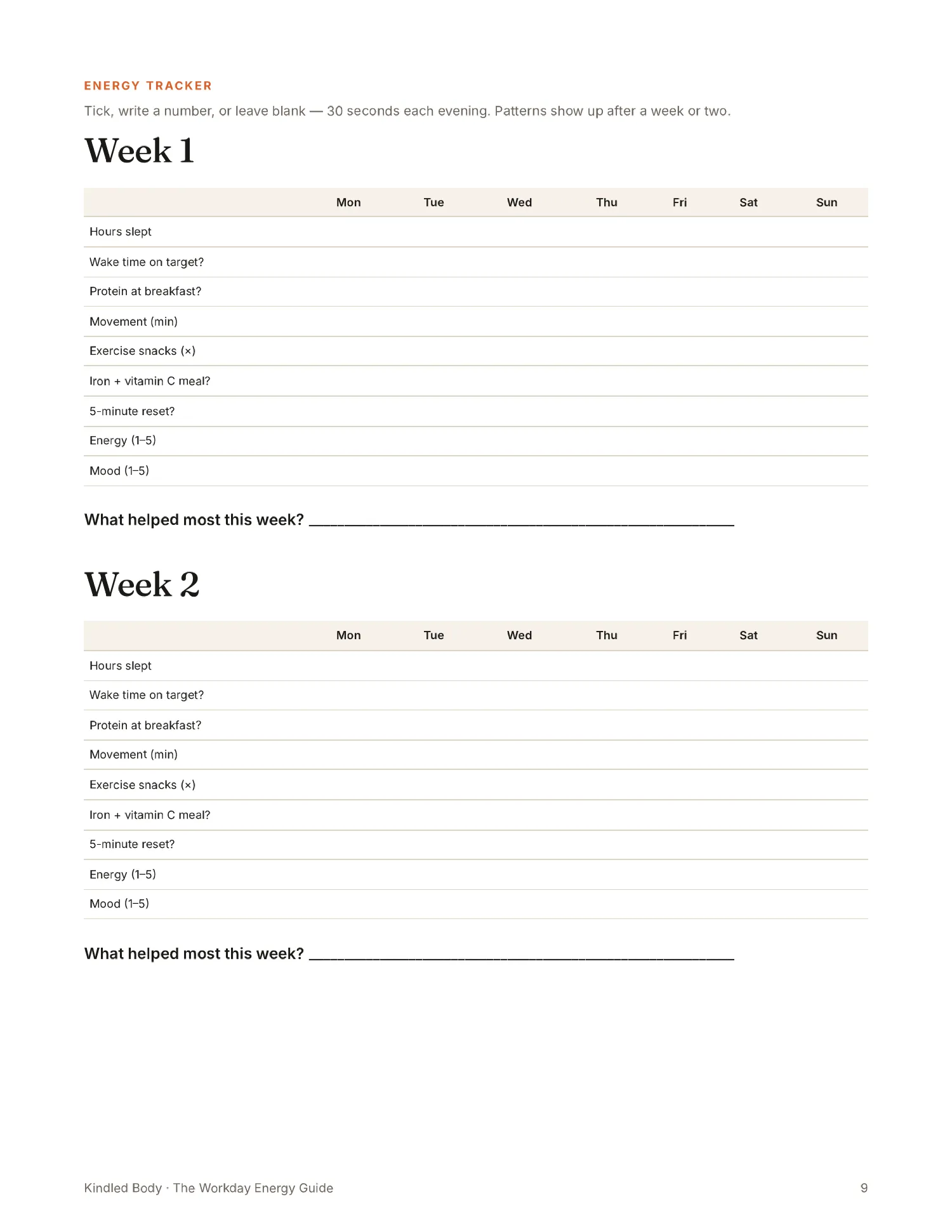 Energy tracker